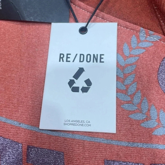 Re/Done 90s Upcycled Hoodie Crop Half Zip Burn Orange XS/S - Picture 5 of 5